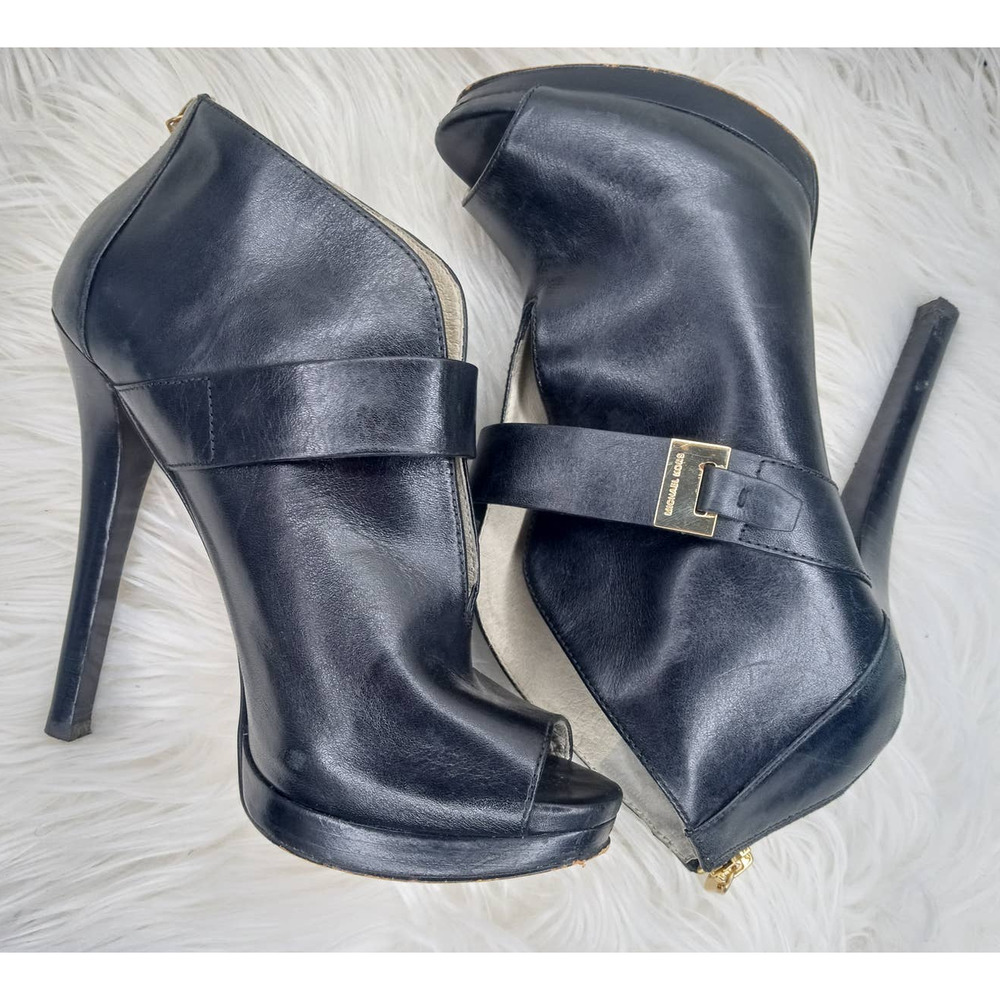 Michael Kors Stiletto Peep Toe Leather Heels